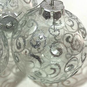 Twelve inch round Vintage swirl glass bulbs